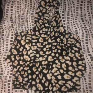 Sherpa hoodie crop top